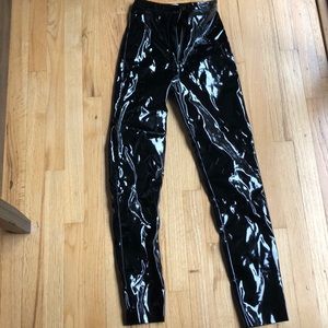 black vinyl pants